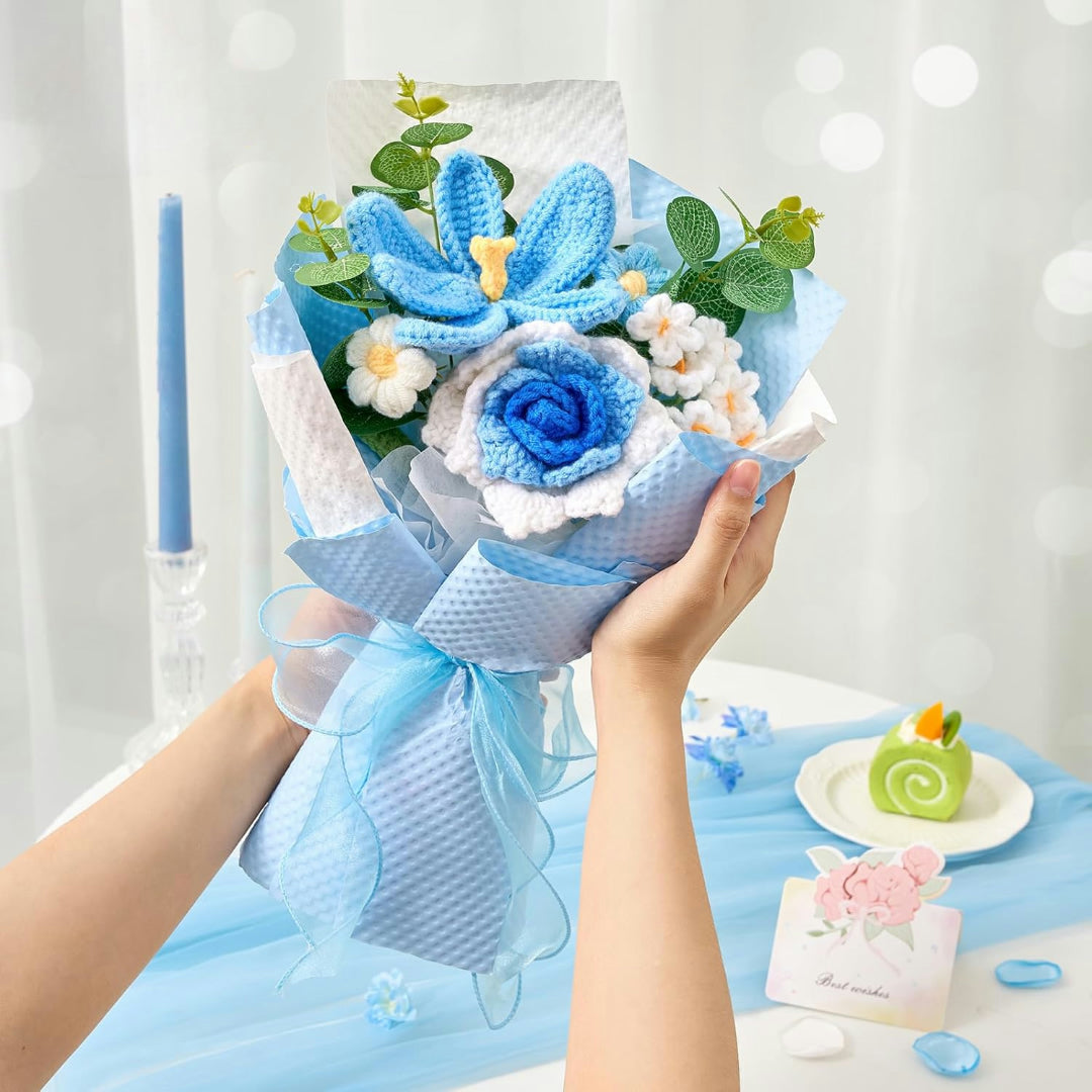 Regalo Festa della Mamma Bouquet di Fiori All'Uncinetto Fatto a Mano