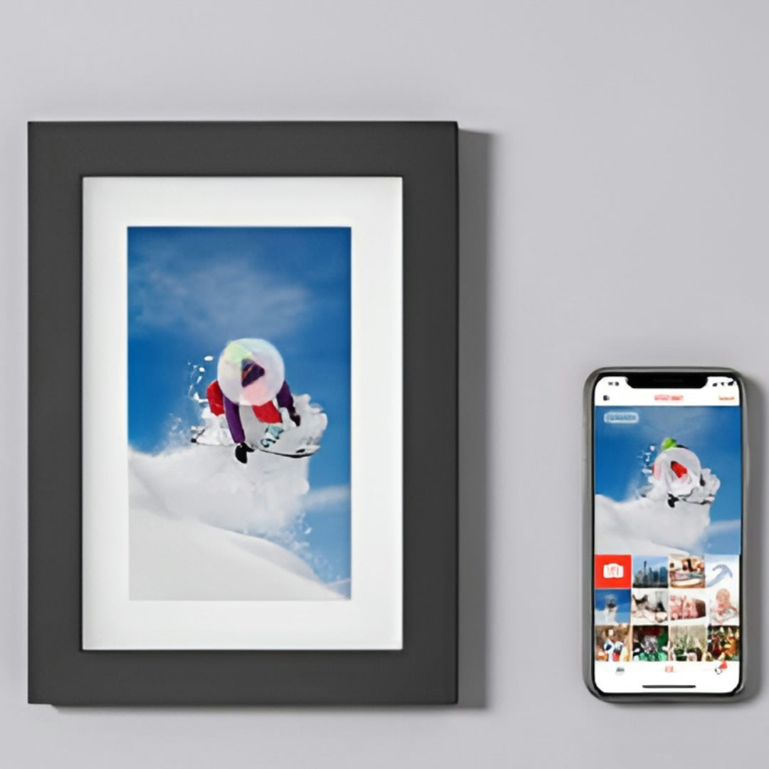 Presente de Dia da Mãe Moldura Digital para Fotos com Wi-Fi e Ecrã de Vídeo