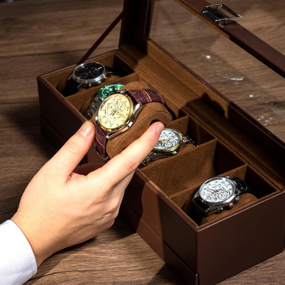 Mother's Day Gift Watch Box Organizer Wood Compartments Drawer