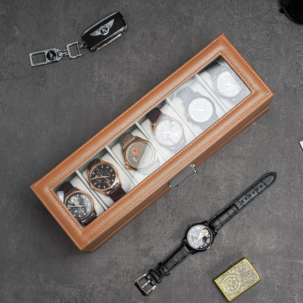 Mother's Day Gift Watch Box Organizer Wood Compartments Drawer