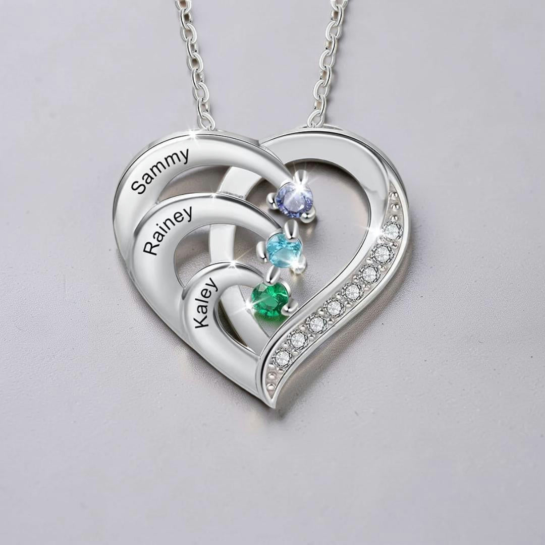 Collana Regalo Festa della Mamma Donna Ciondolo Cuore Nome