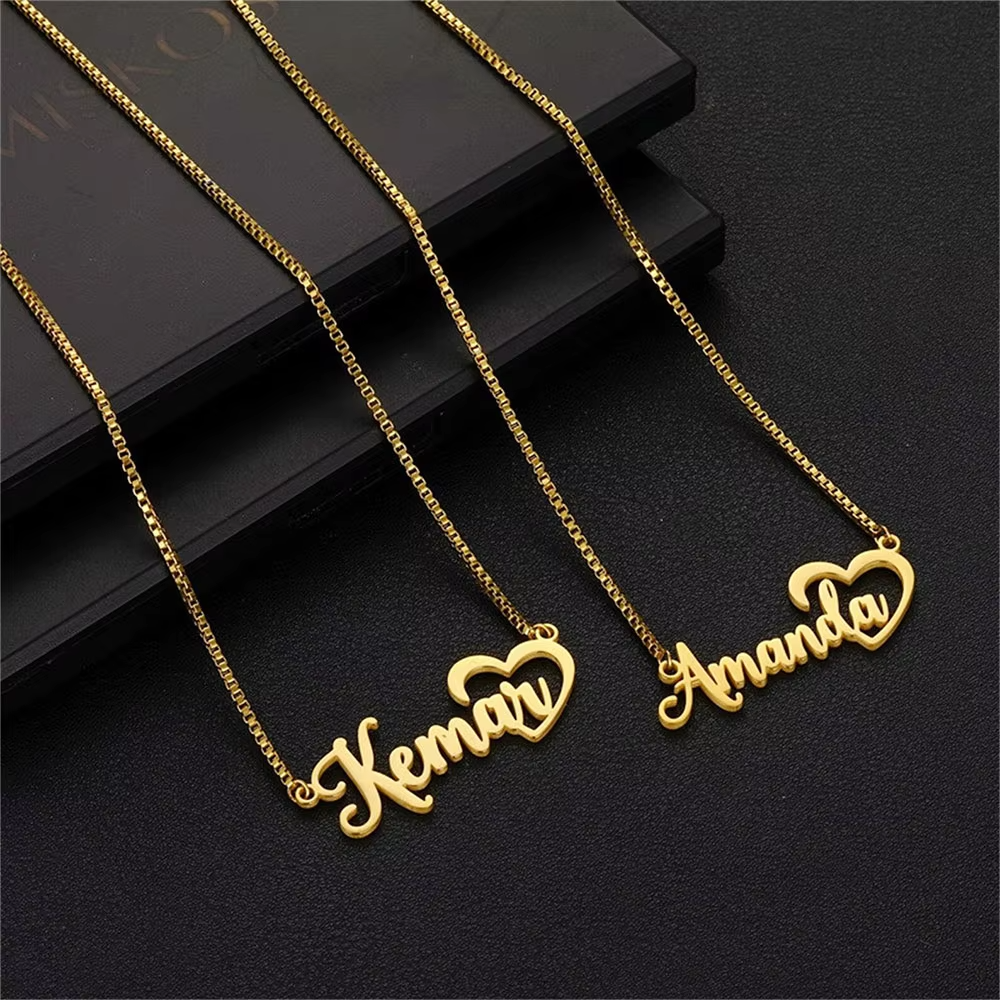 Collana Regalo Festa della Mamma Donna Cuore Ciondolo con Nome
