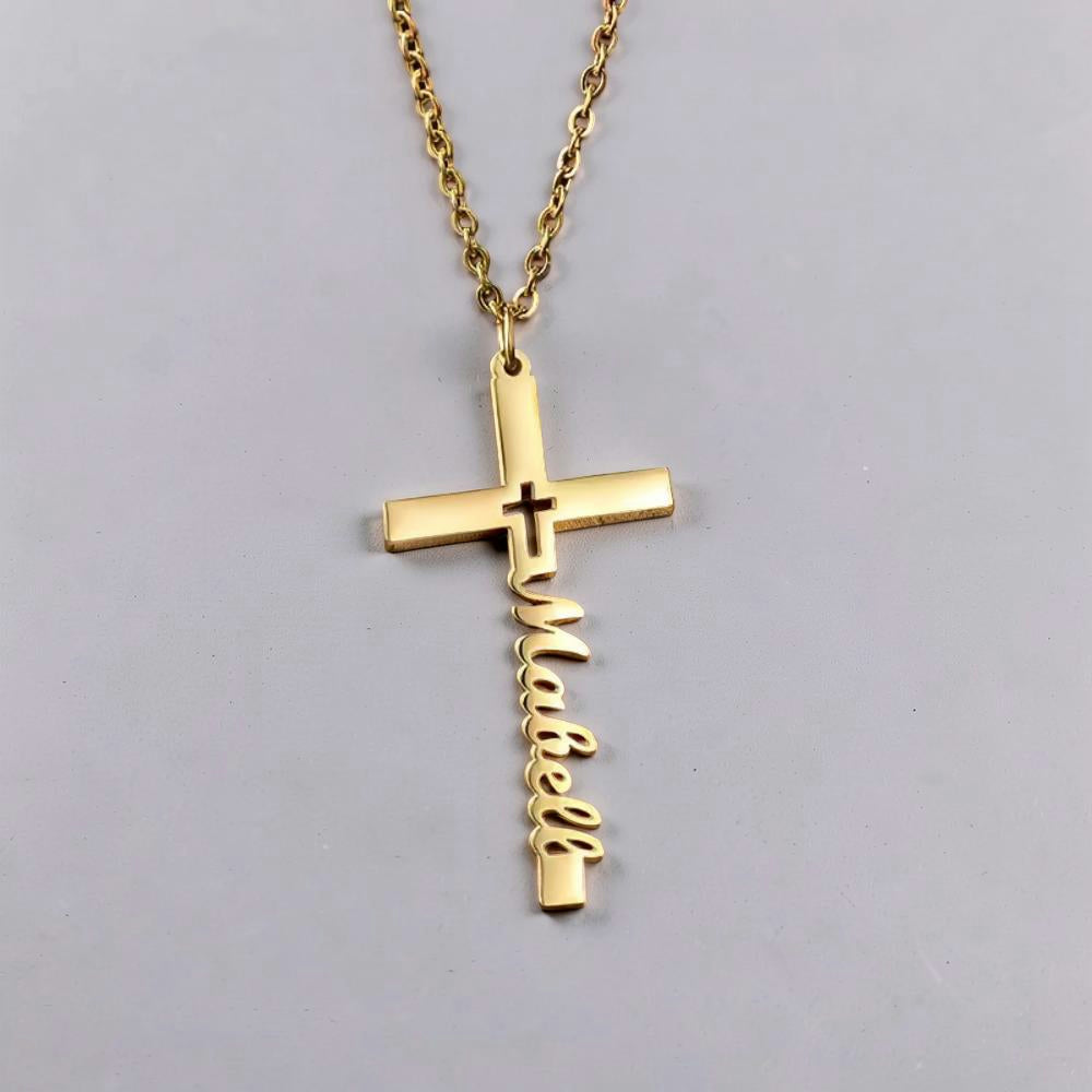 Moederdag Cadeau Ketting Dames Kruis Hanger Naam