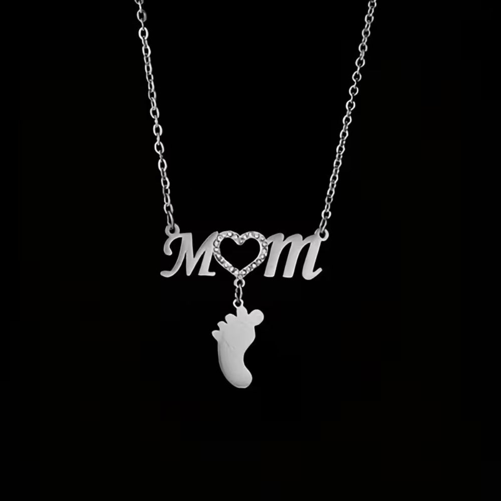 Collana Regalo Festa della Mamma Donna Ciondolo Nome Piedini
