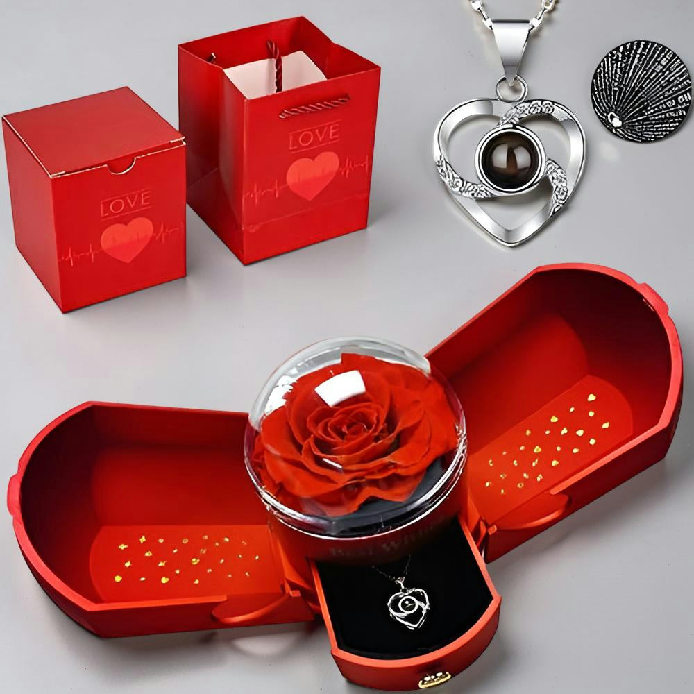 Moederdag Cadeau Ketting Hart Hanger I Love You 100 Talen Geschenkset