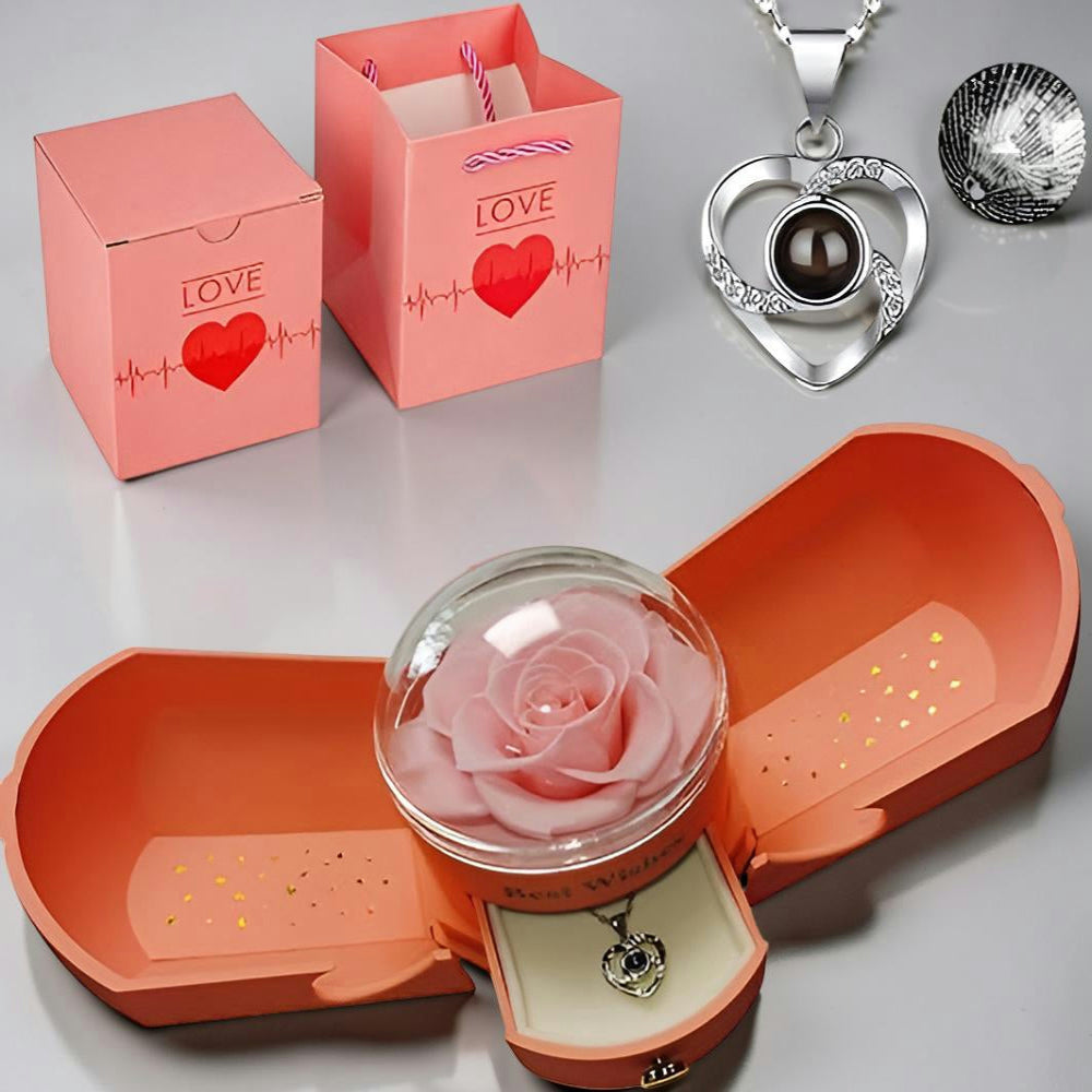 Moederdag Cadeau Ketting Hart Hanger I Love You 100 Talen Geschenkset