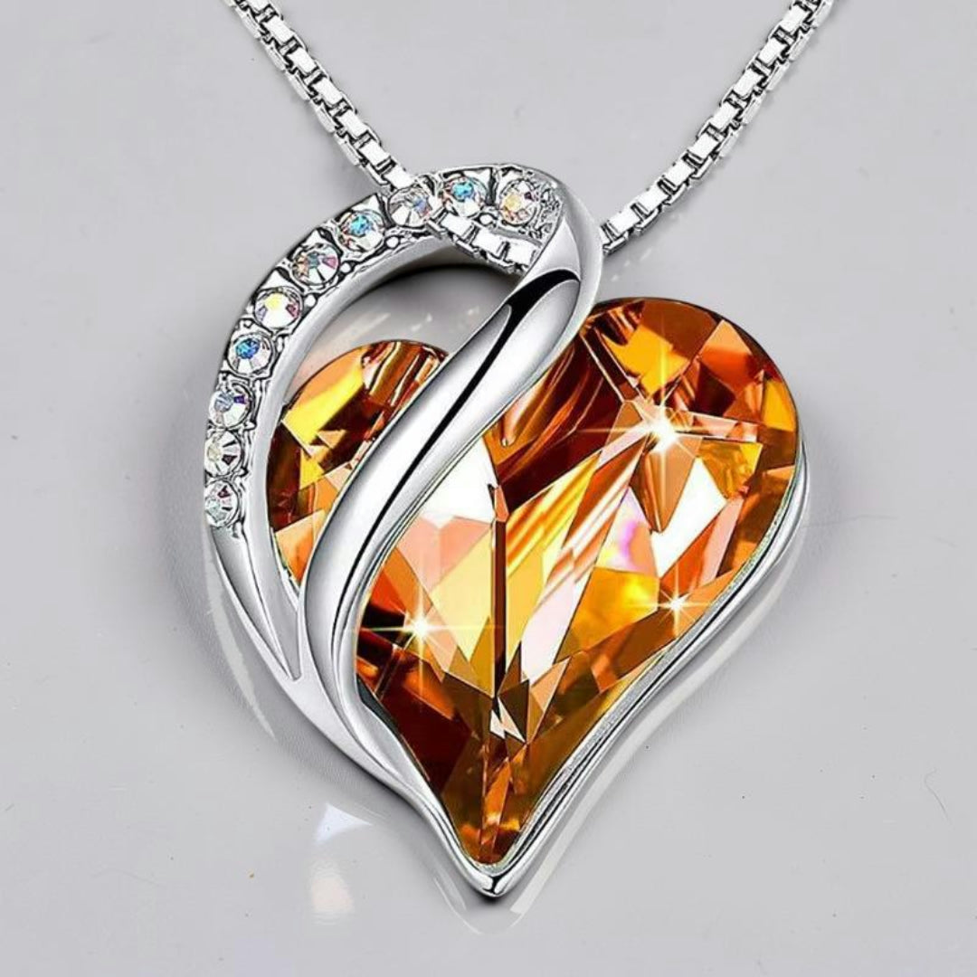Mother's Day Gift Necklace Heart Pendant Crystal Love Jewelry