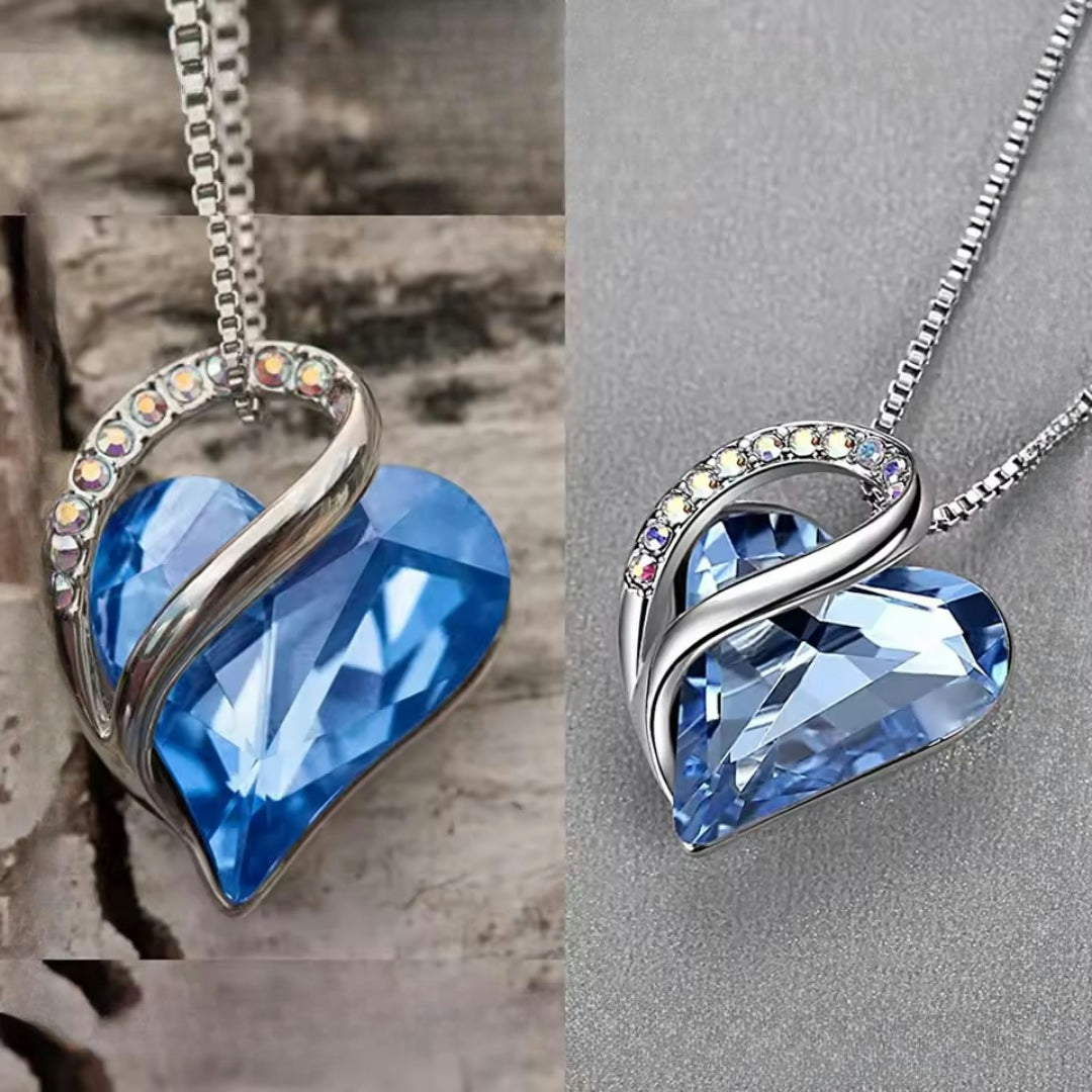 Mother's Day Gift Necklace Heart Pendant Crystal Love Jewelry