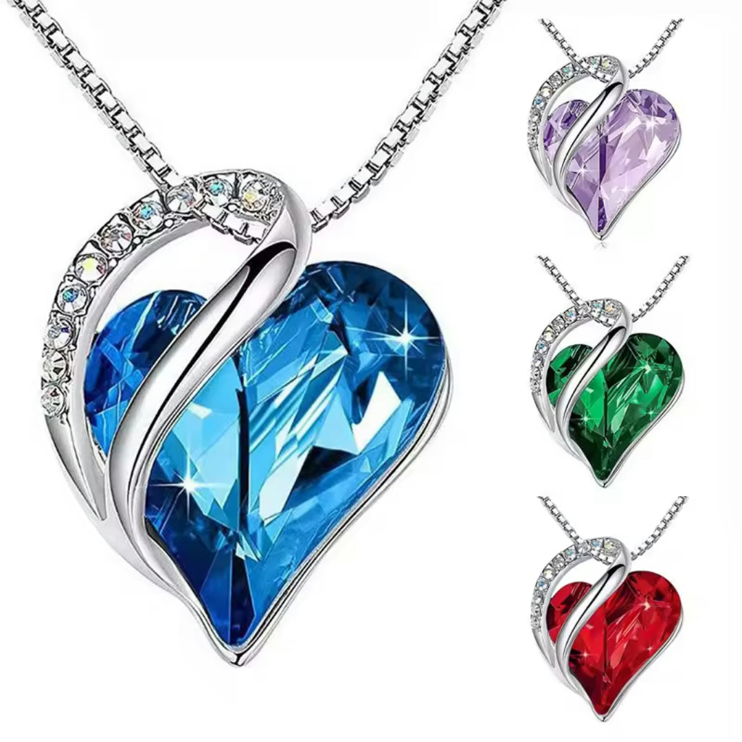 Mother's Day Gift Necklace Heart Pendant Crystal Love Jewelry