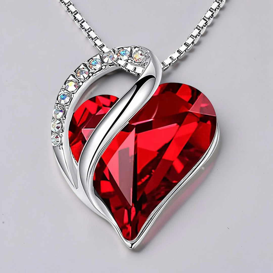 Mother's Day Gift Necklace Heart Pendant Crystal Love Jewelry