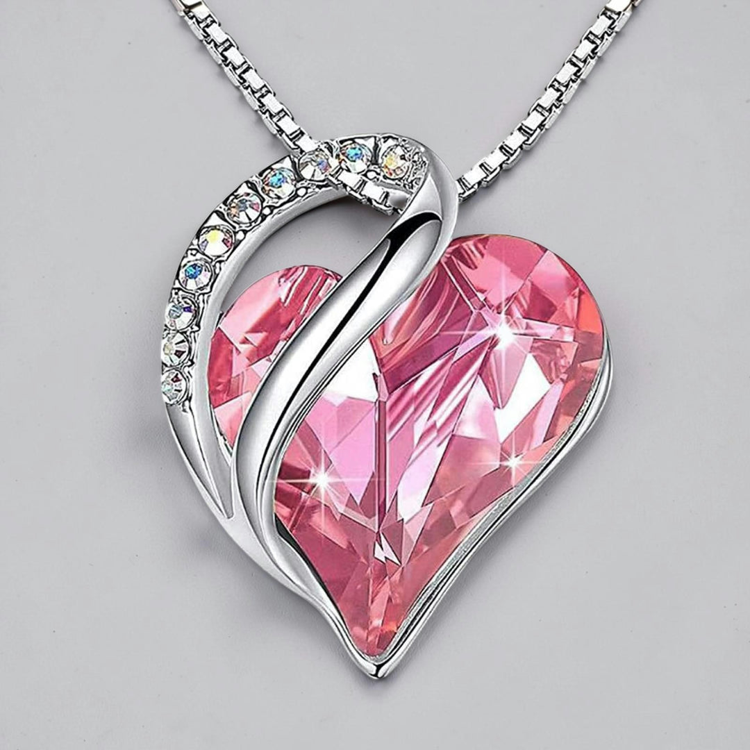 Mother's Day Gift Necklace Heart Pendant Crystal Love Jewelry