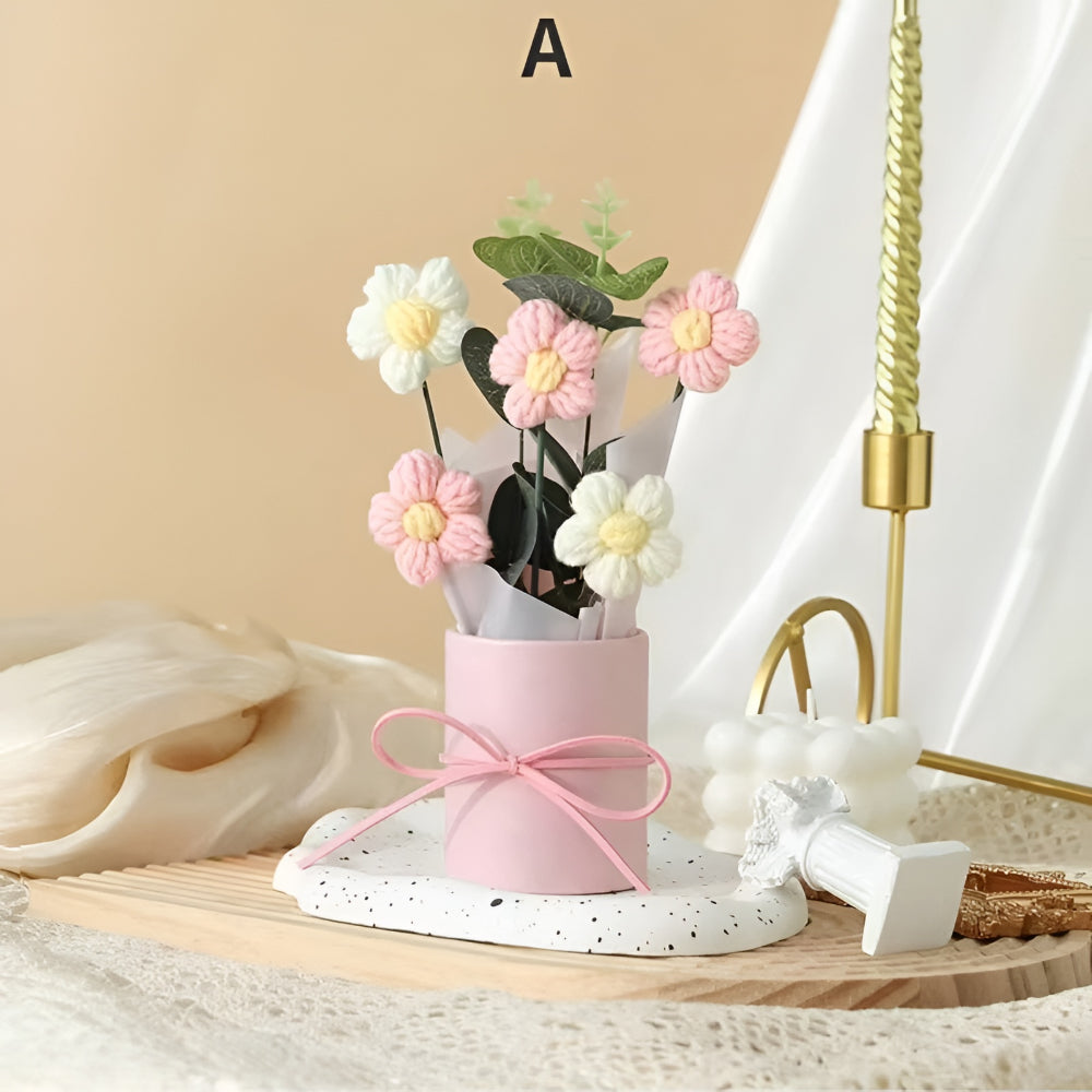 Moederdag Cadeau Kunstbloemen Boeket Gehaakt Handgemaakt Set