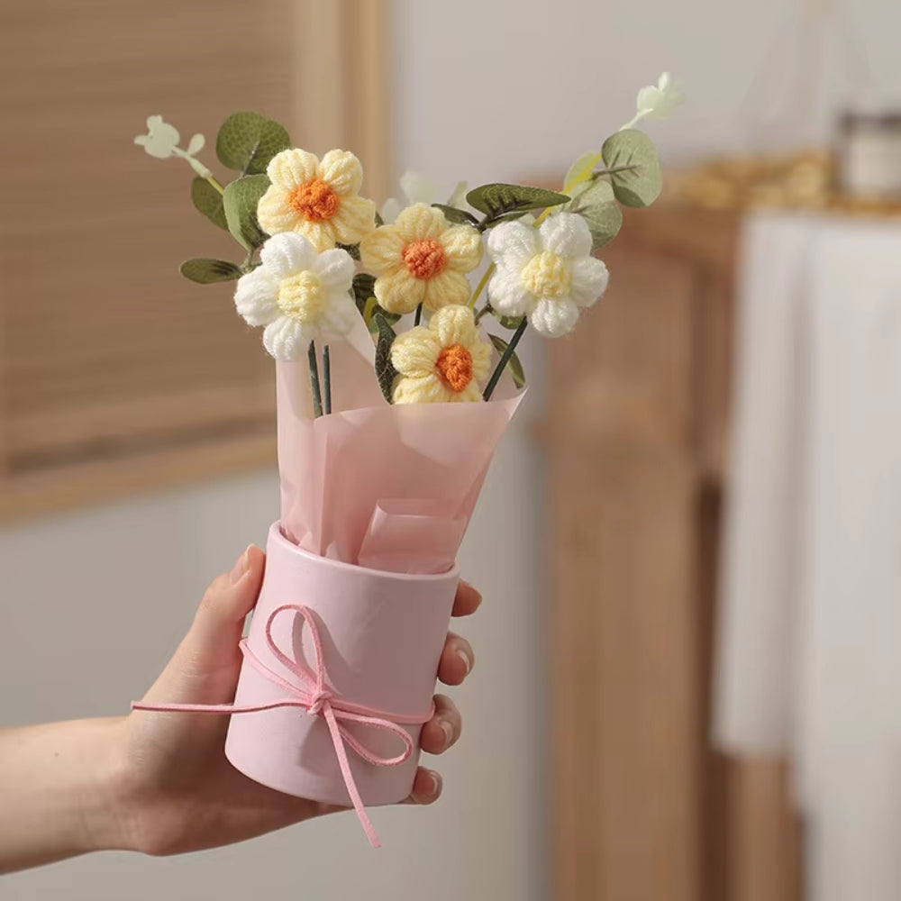 Moederdag Cadeau Kunstbloemen Boeket Gehaakt Handgemaakt Set