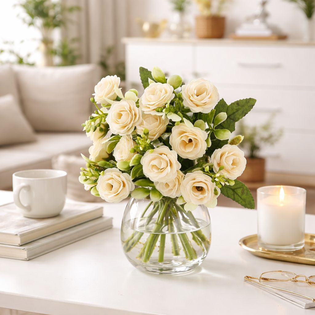 Mother's Day Gift Artificial Flower Rose Bouquet Table Decoration