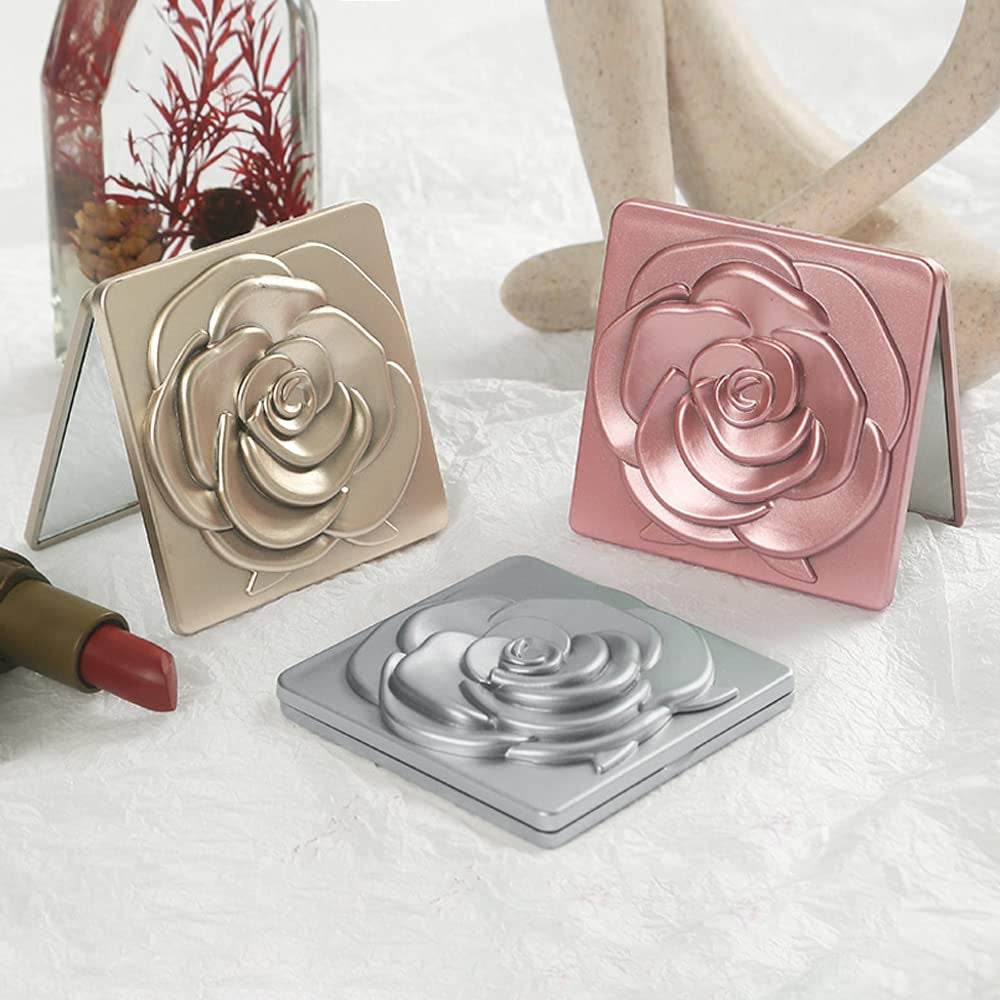 Regalo para el Día de la Madre Espejo de Maquillaje Plegable Rosa Aumentado