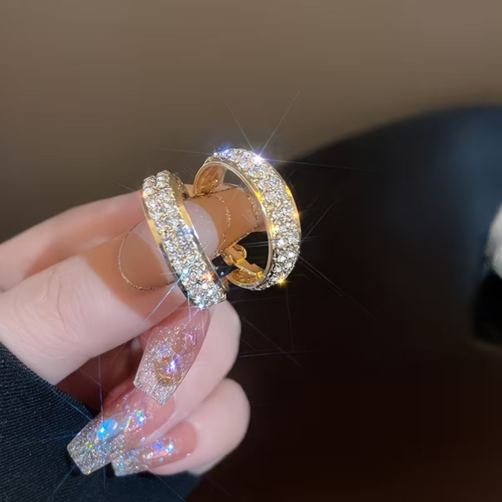 Regalo Festa Della Mamma Orecchini Donna Cerchio Strass