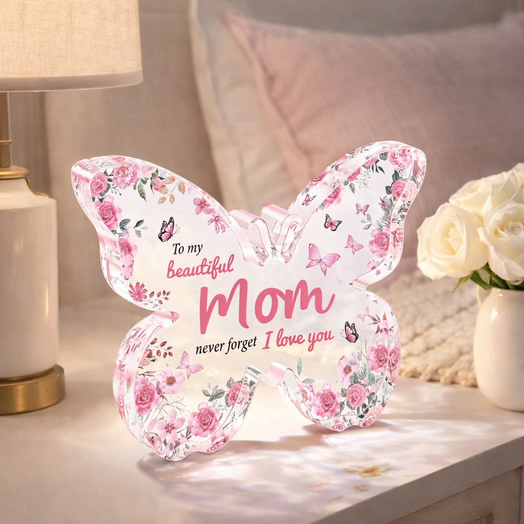 Regalo para el Día de la Madre Placa de Mariposa para Mamá Decoración con Texto