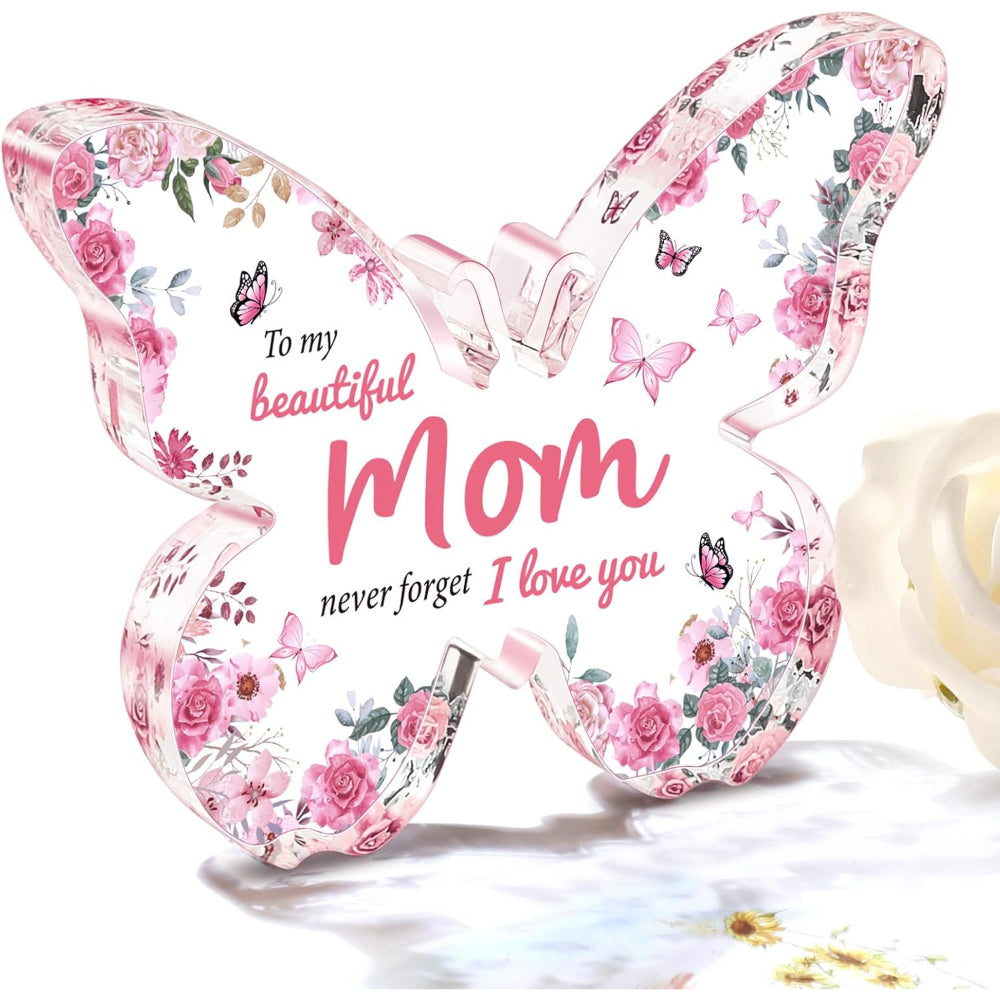 Regalo Festa della Mamma Targa Farfalla Decorazione Testo