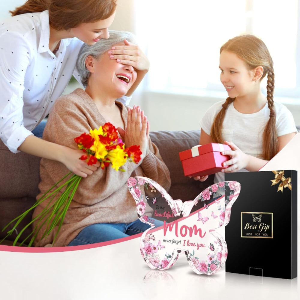 Regalo Festa della Mamma Targa Farfalla Decorazione Testo