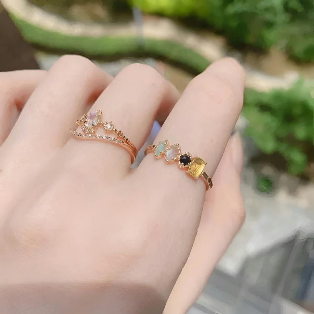 Moederdag Cadeau Ring Dames Geboortesteen Meerdere Stenen Verstelbaar - Image 9