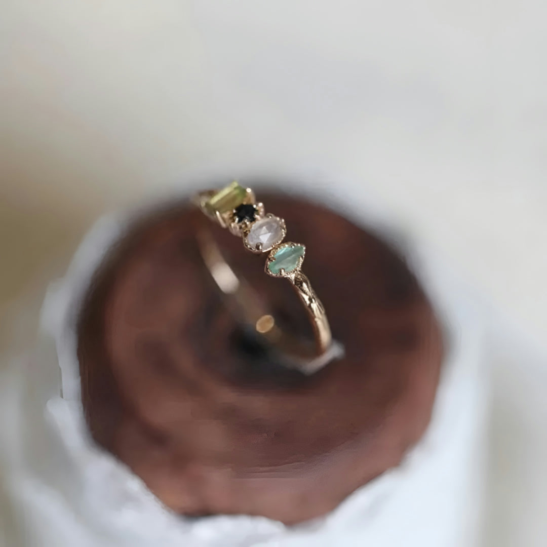 Moederdag Cadeau Ring Dames Geboortesteen Meerdere Stenen Verstelbaar - Image 10