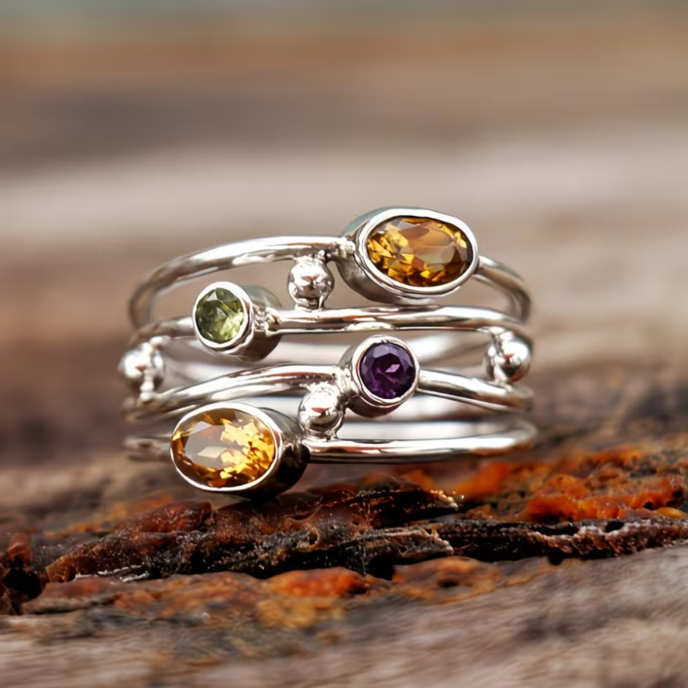 Mother's Day Gift Ring Women Adjustable Boho Stack Ring