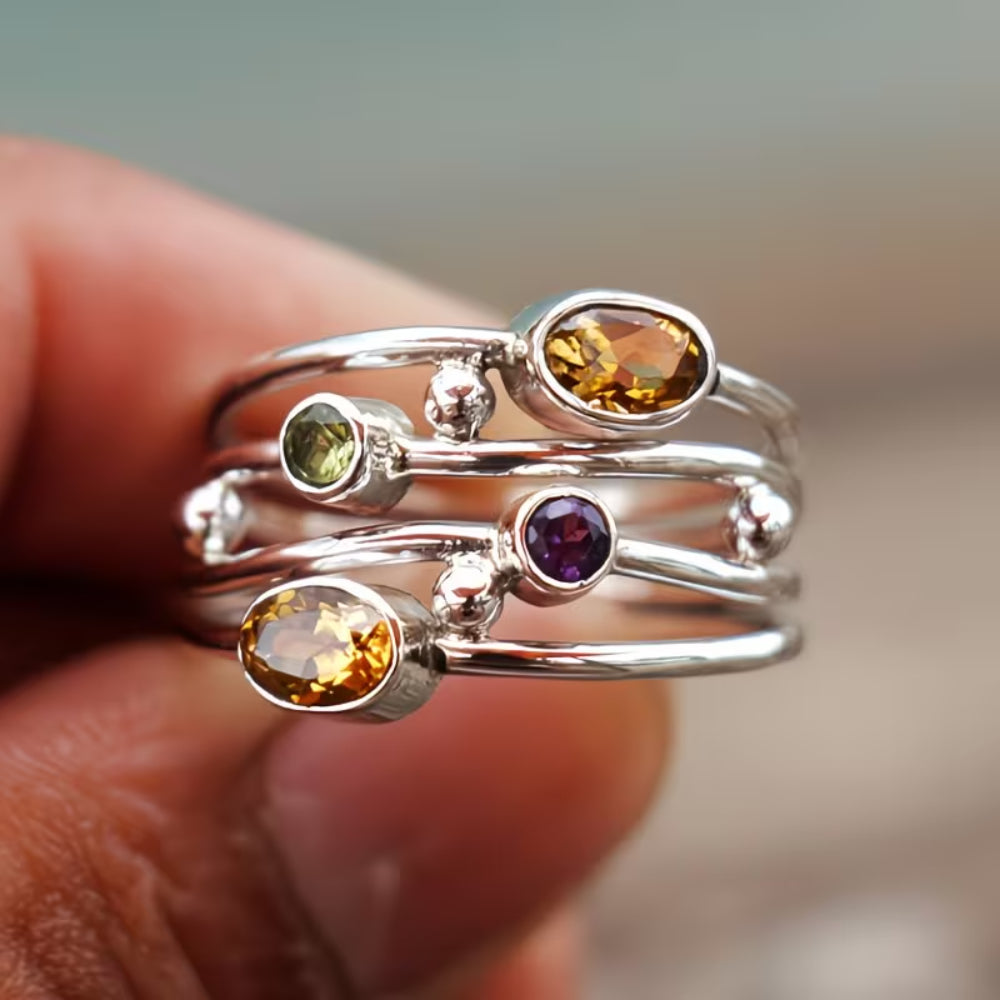 Moederdag Cadeau Ring Dames Verstelbaar Boho Stapelring