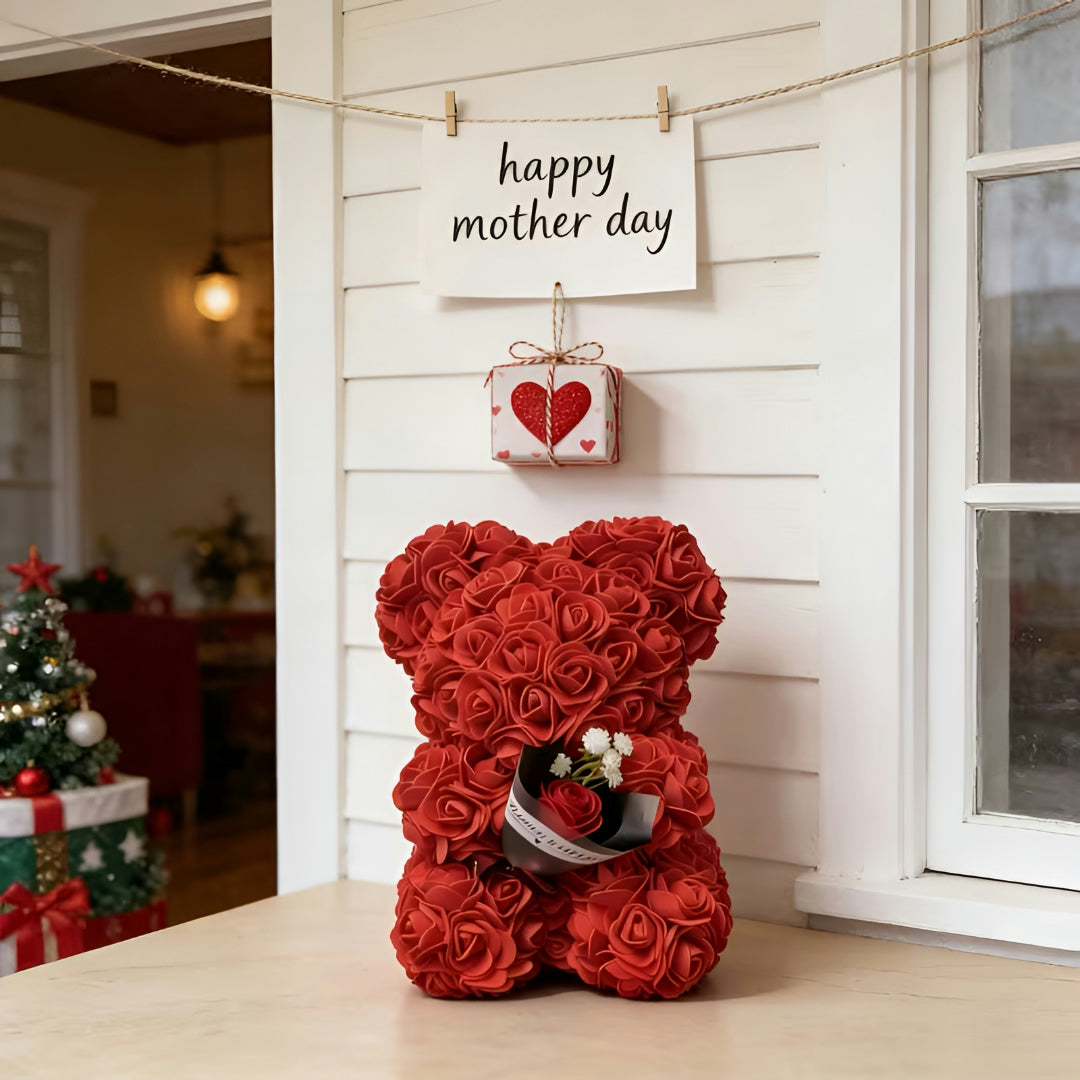Moederdag Cadeau Rozen Beer Bloemen Decoratie Tafel Geschenk