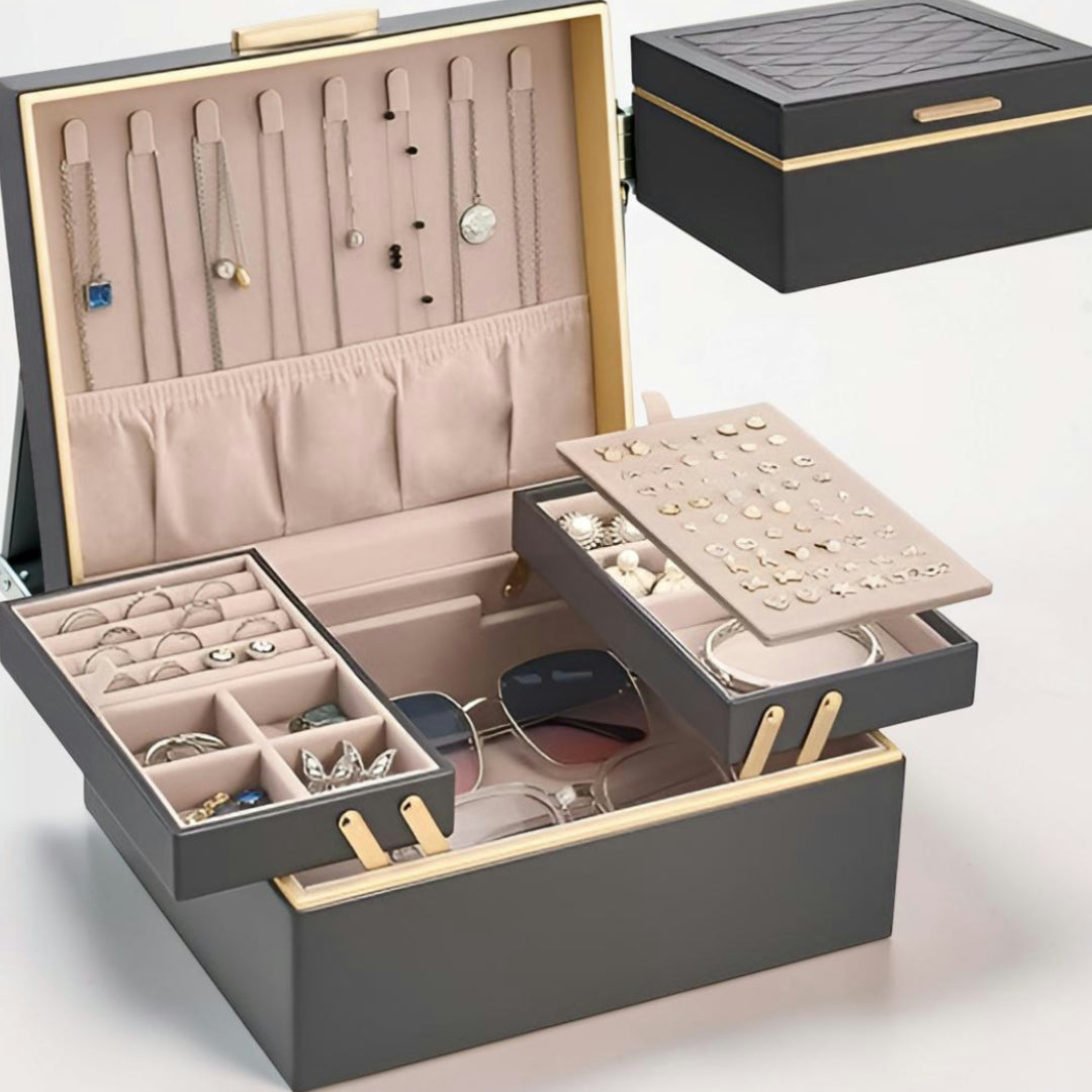 Scatola porta gioielli organizer regalo per la Festa della Mamma con cassetto