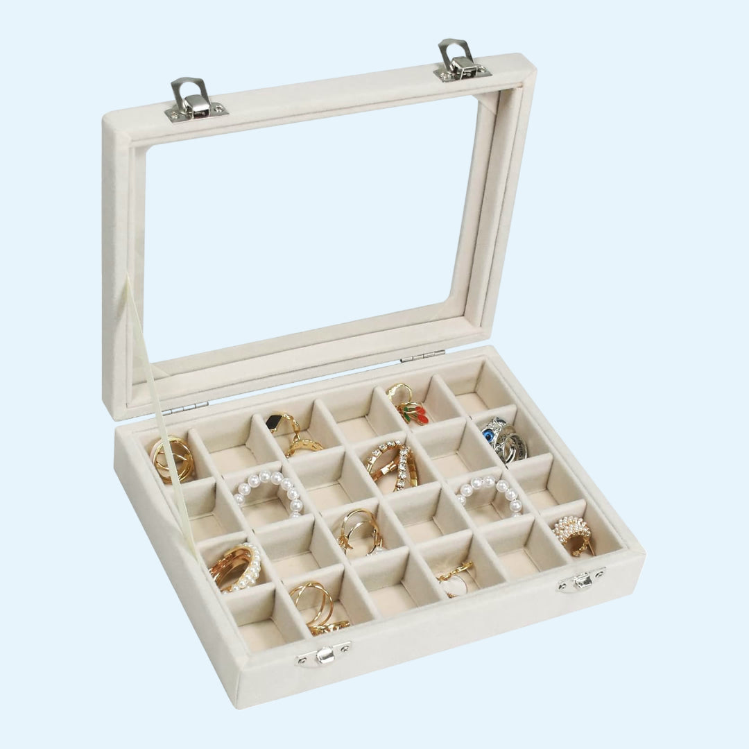 Moederdag Cadeau Sieradendoos Ring Organizer Fluweel Display Box
