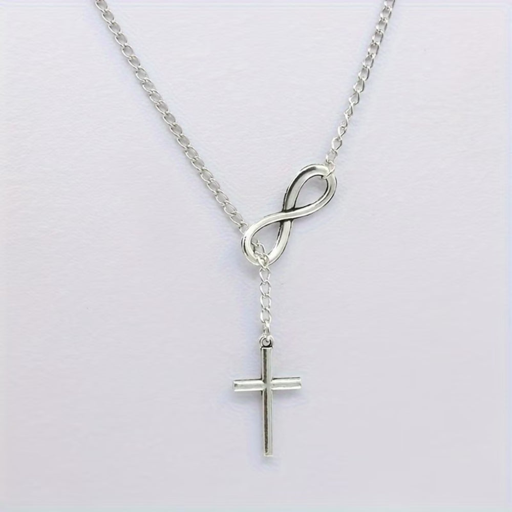 Collana Festa della Mamma Donna Croce Infinito Ciondolo Lariat Gioiello