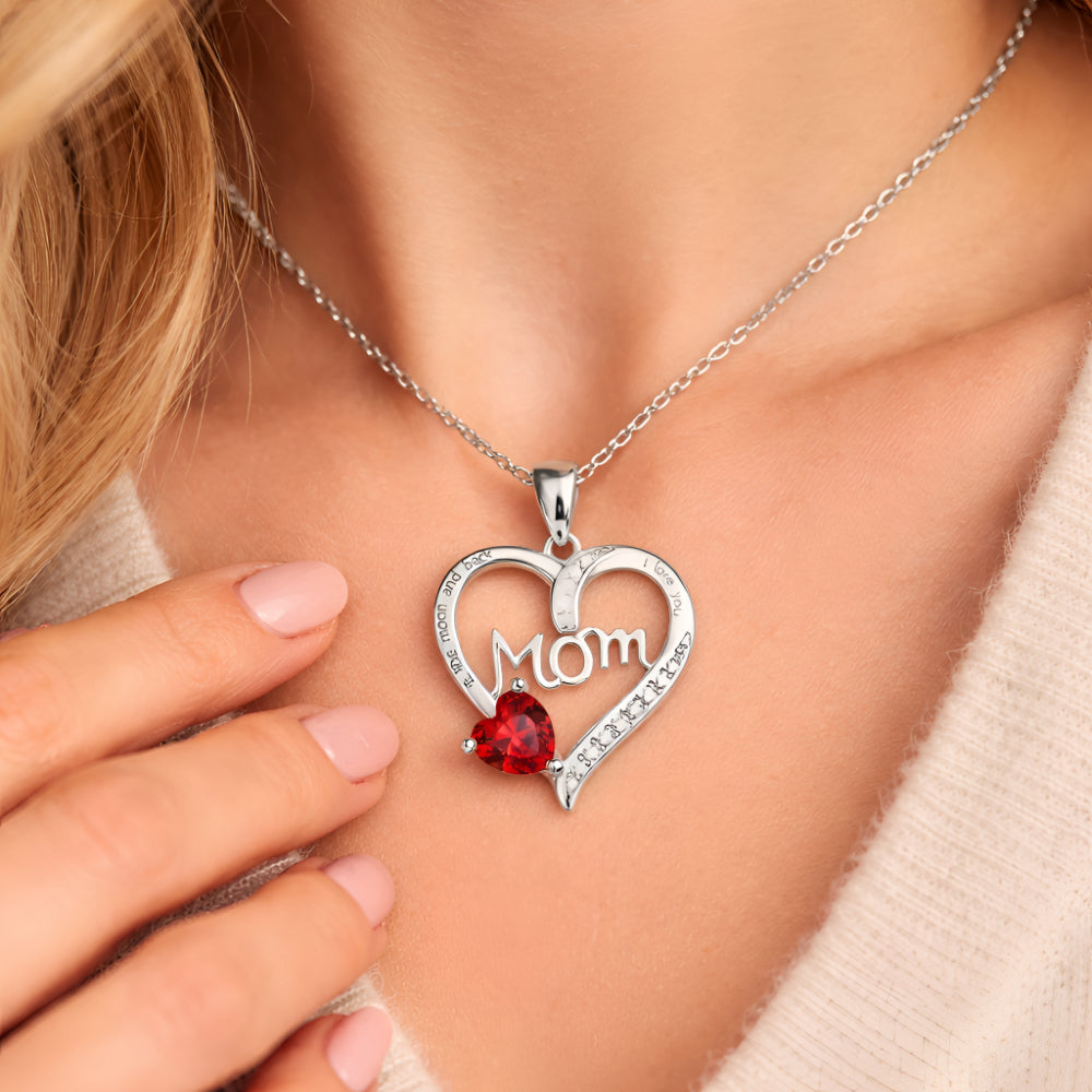 Moederdag Ketting Hart Roos Geschenkdoos Kristal Sieraad Set