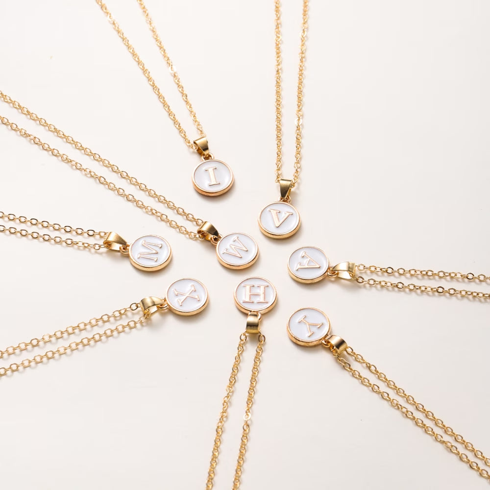 Moederdag Cadeau Ketting Dames Verstelbaar Initial Hanger Emaille