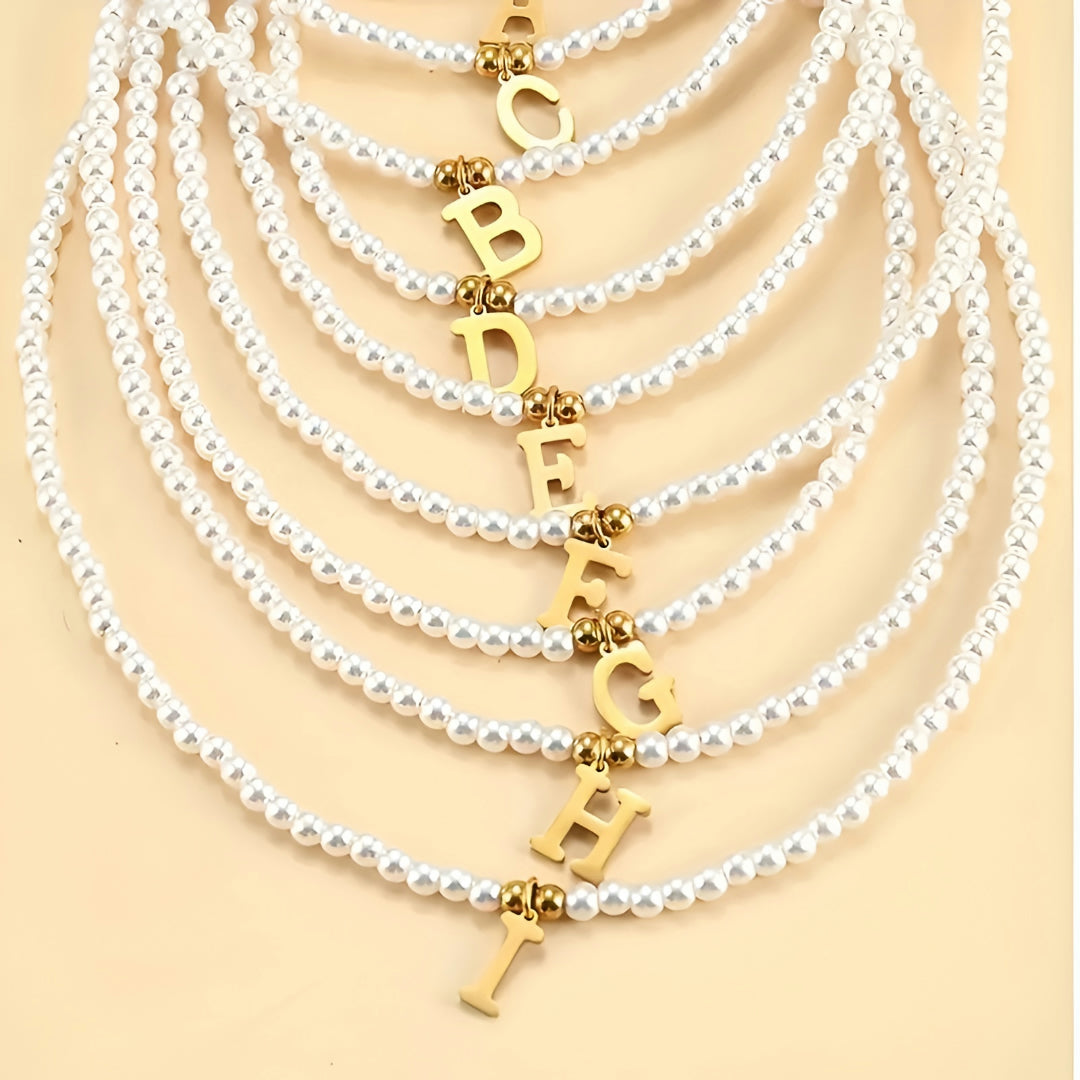 Collana Regalo Festa della Mamma Donna Regolabile Ciondolo Iniziale Perla