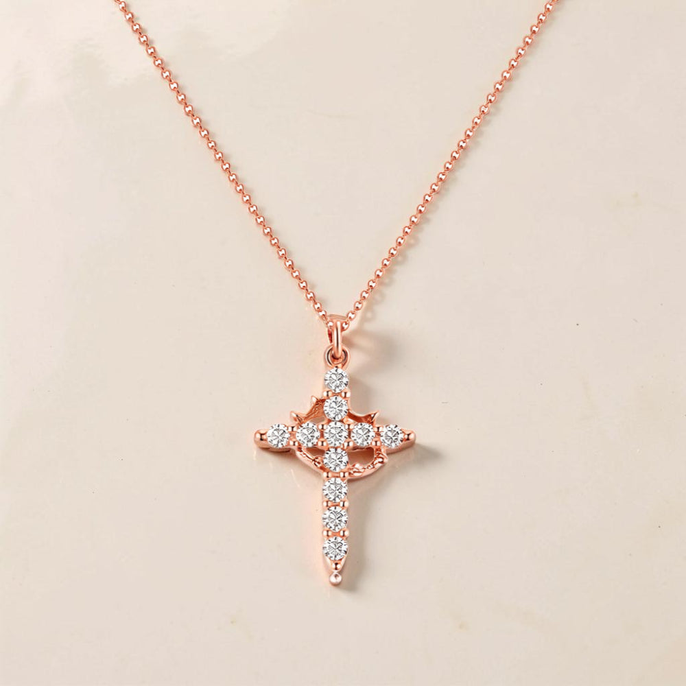 Collana Festa della Mamma Donna Corona Croce Ciondolo Gioiello Minimalista