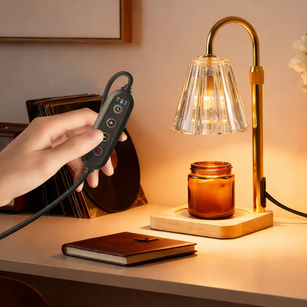 Lâmpada de Dia da Mãe Aquecedor de Vela Elétrico Regulável com Temporizador Decoração