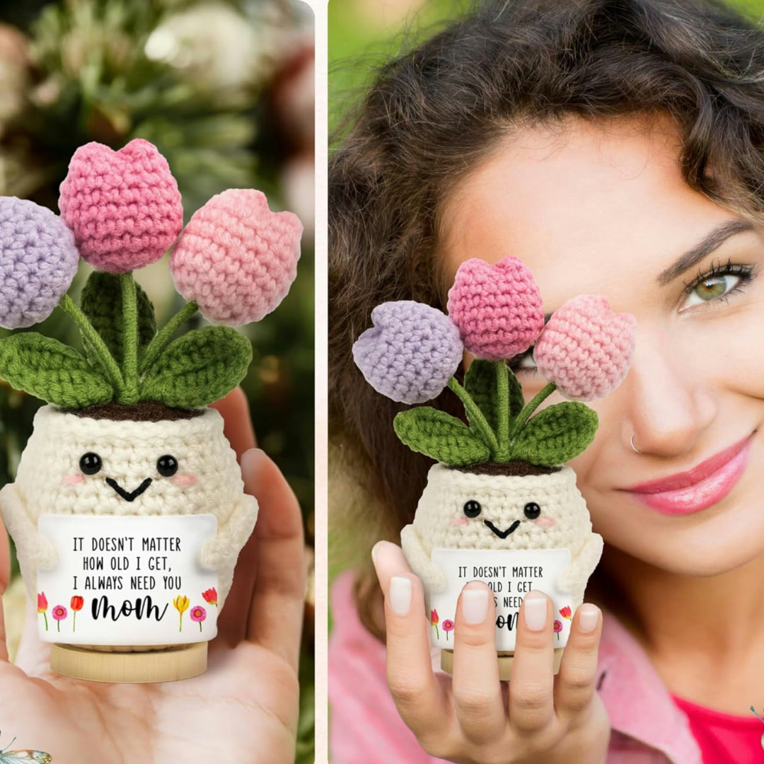 Decorazione floreale all'uncinetto fatta a mano per la Festa della Mamma
