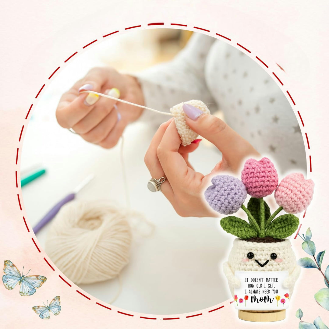 Decorazione floreale all'uncinetto fatta a mano per la Festa della Mamma