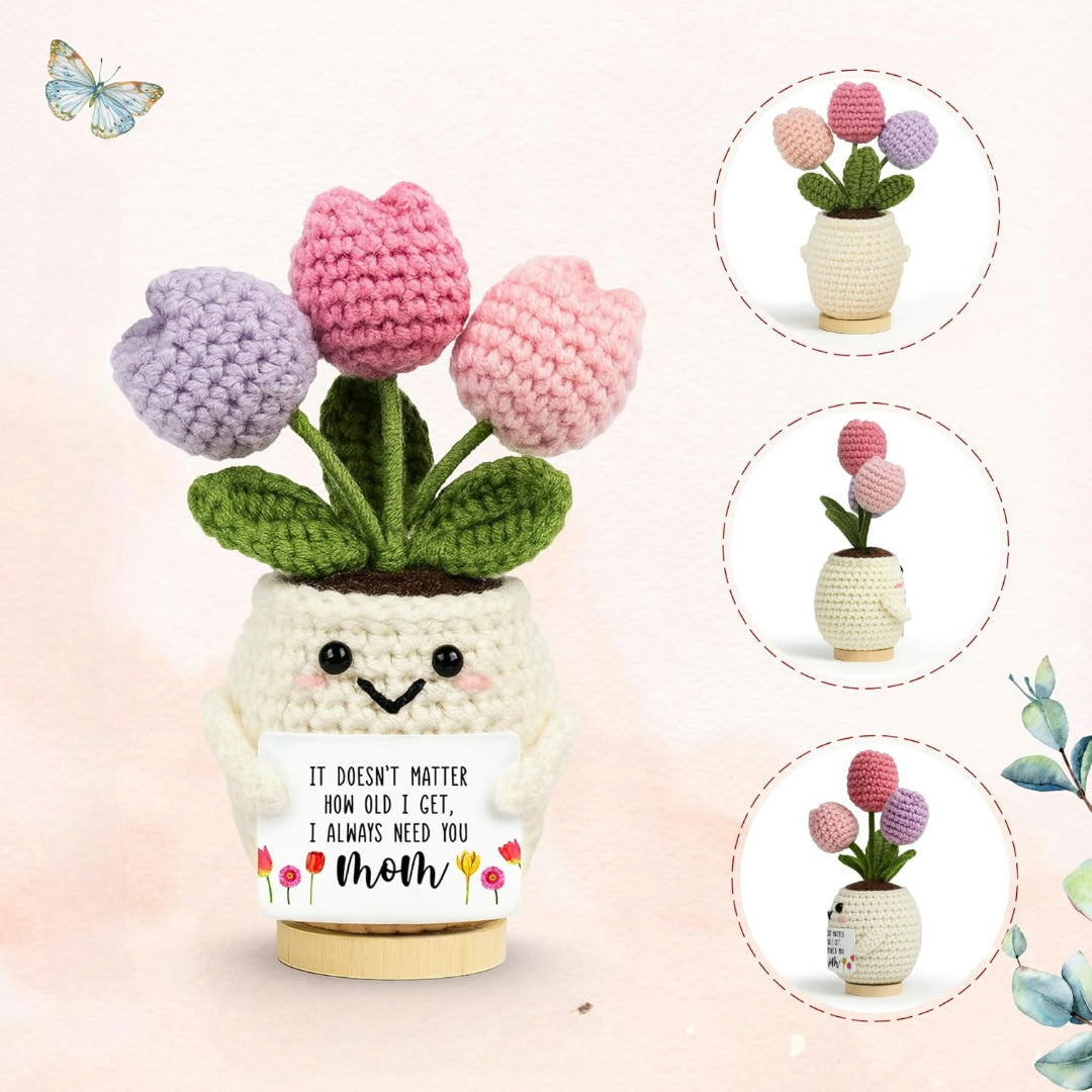 Decorazione floreale all'uncinetto fatta a mano per la Festa della Mamma