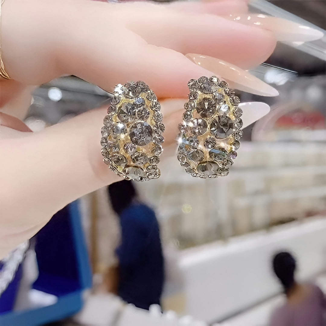 Pendientes de regalo para el Día de la Madre para mujer, aros huggie con strass