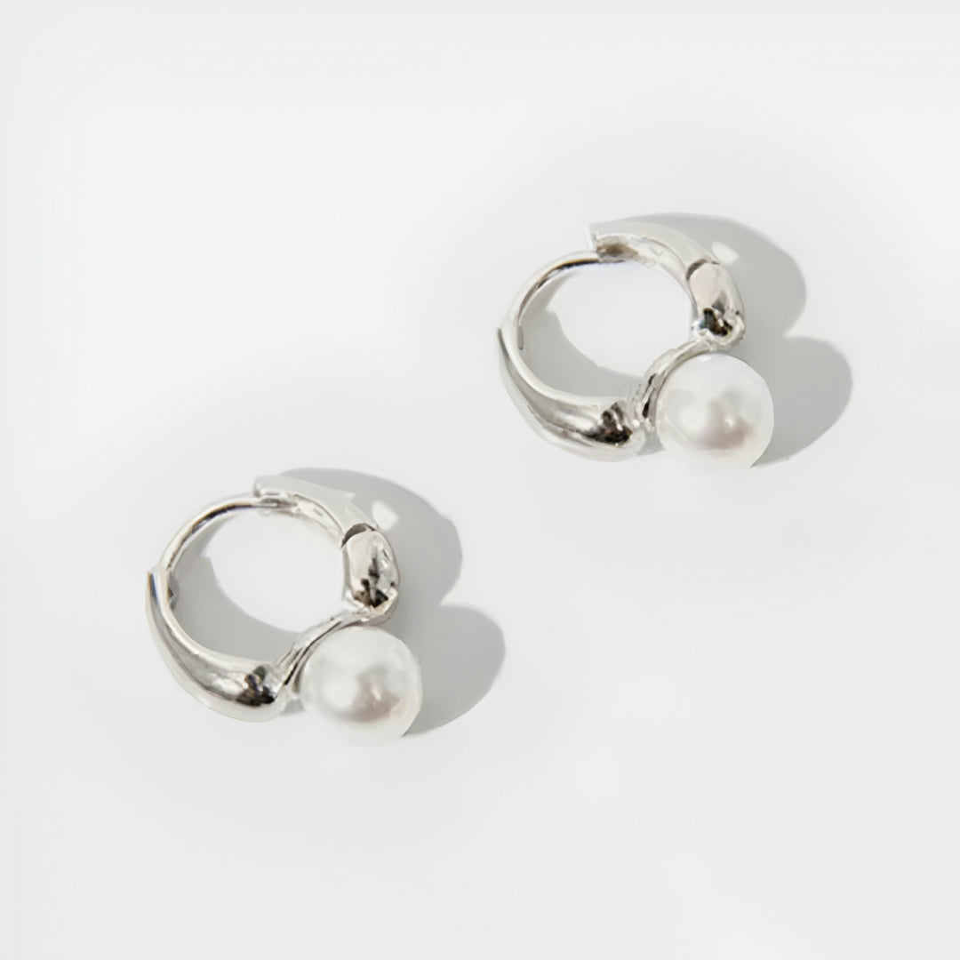 Moederdag Oorbellen Parel Hoops Elegant Minimalistisch Cadeau - Image 2