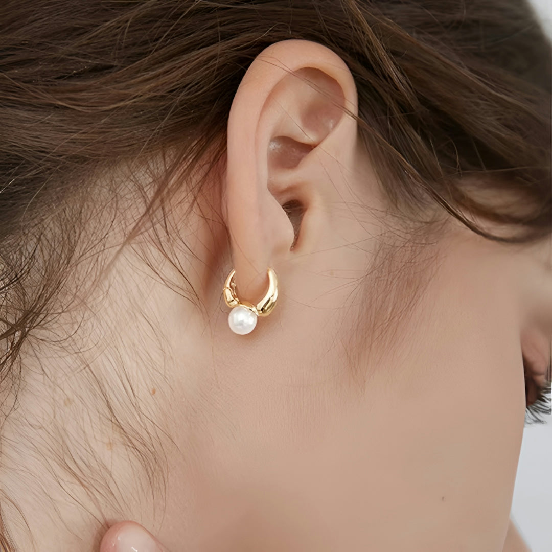Moederdag Oorbellen Parel Hoops Elegant Minimalistisch Cadeau - Image 4