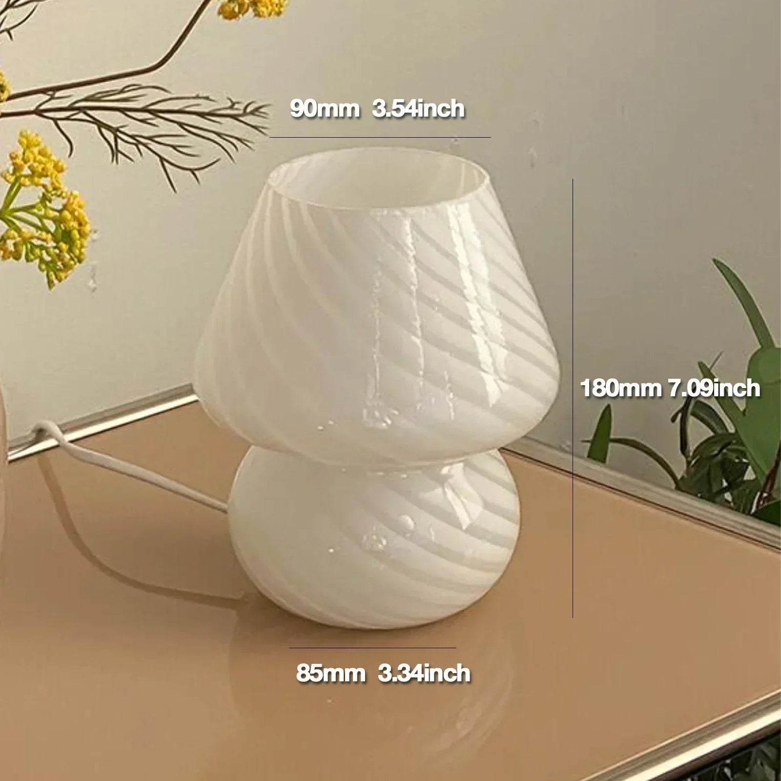 LumiGlow - Lampada da Tavolo Moderna in Vetro con LED | Elegante Lampada da Scrivania