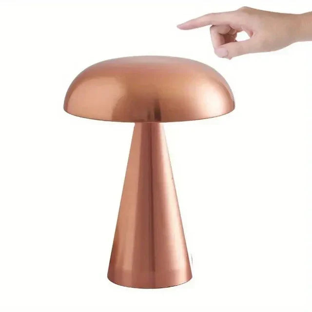 MushroomGlow - Dimmable LED Table Lamp Made of Metal | Cordless & Rechargeable