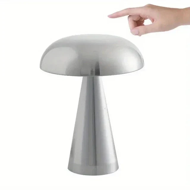 MushroomGlow - Dimmable LED Table Lamp Made of Metal | Cordless & Rechargeable