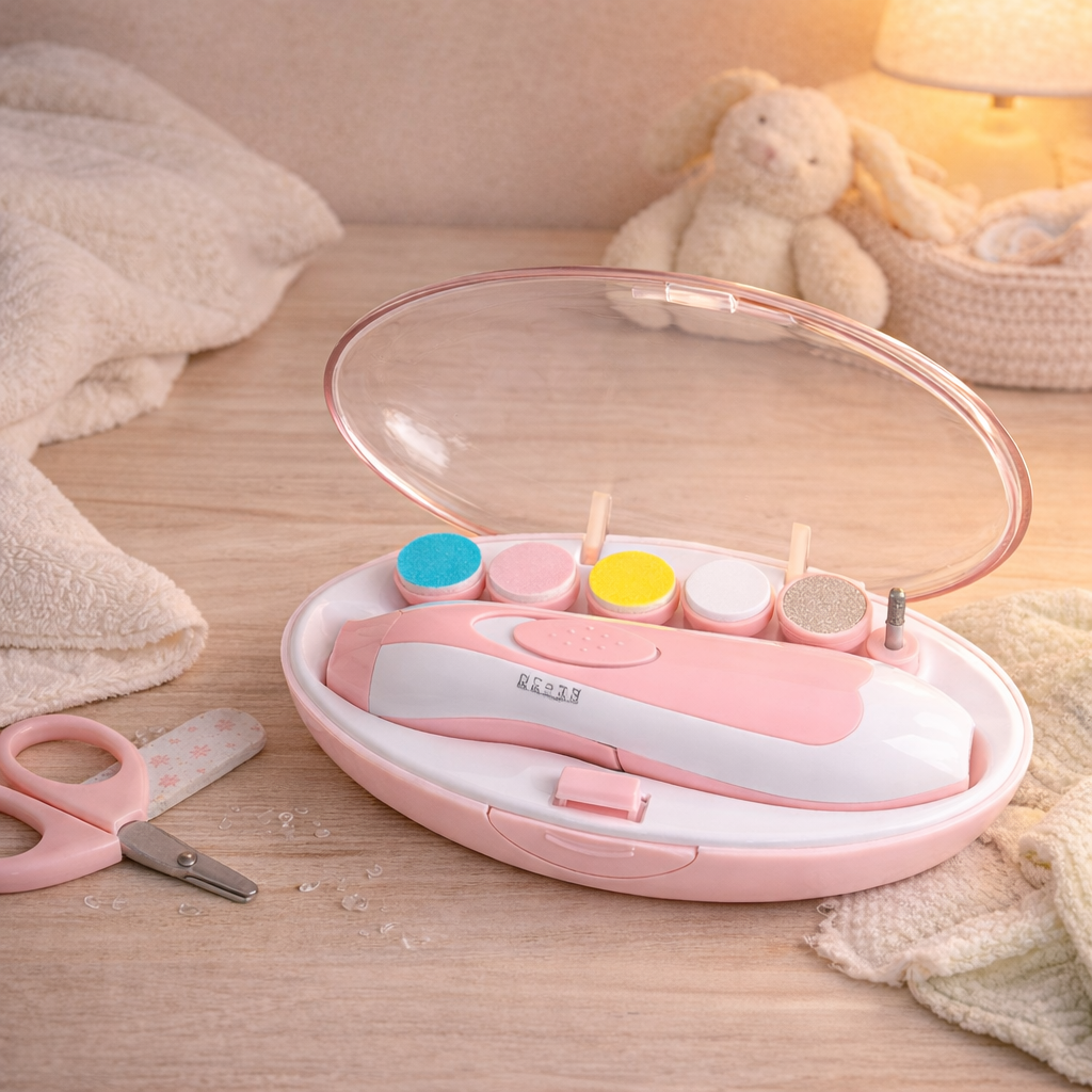 Set de cuidado eléctrico seguro, silencioso y para bebés con lima de uñas