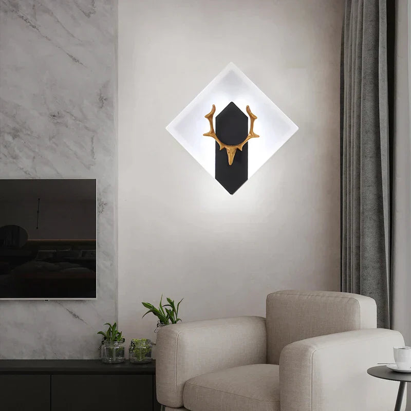 AntlerGlow - Lámpara de pared LED moderna con diseño de astas – Iluminación decorativa