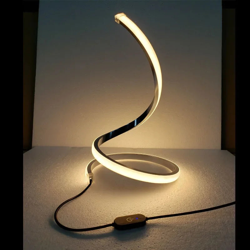 LumiSerpent - Lámpara de mesa LED con diseño de serpiente, iluminación regulable para sala de estar y dormitorio