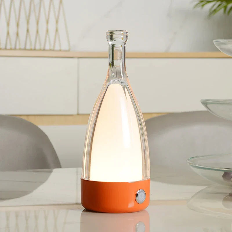 LuxeGlow - Modern Bottle Table Lamp with Dimmable LED Lighting