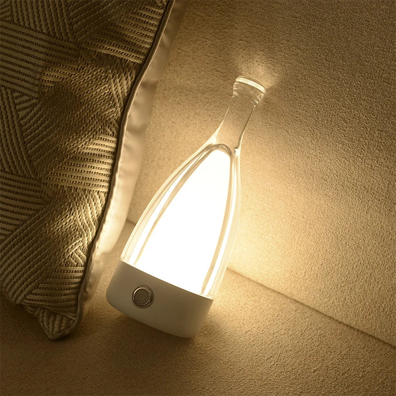 LuxeGlow - Modern Bottle Table Lamp with Dimmable LED Lighting